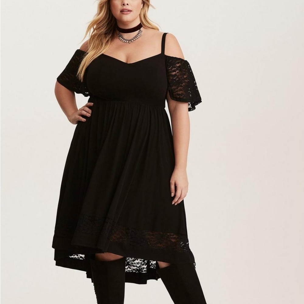 Torrid Black High Low Cold Shoulder Sundress - image 1